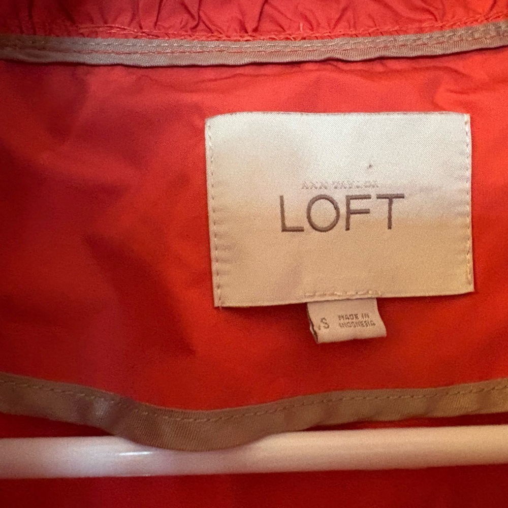 LOFT Red Utility Jacket with Sporty‎ Hooded Design - Picture 3 of 5